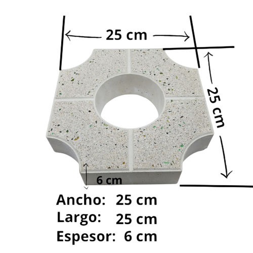 Adocreto Hormigón - Blanco - Pulido. K-A-001 / 25x25x6