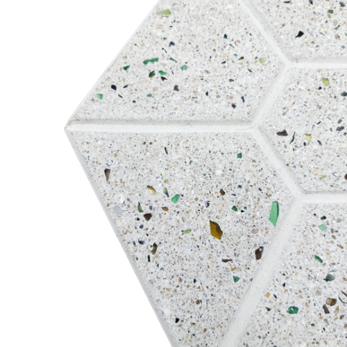 Baldosa Hexagonal - Hormigón Blanco - Pulida. K-B-007 / 21x24x3