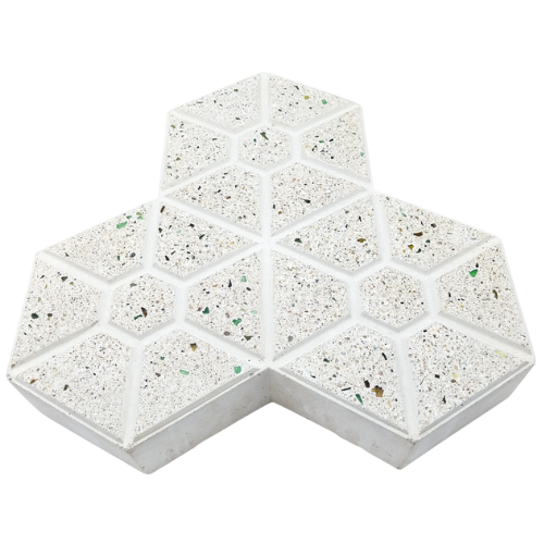 Baldosa Triplehexagonal - Hormigón Blanco - Pulida. K-B-008 / 25x25x4