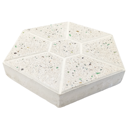 Baldosa Hexagonal - Hormigón Blanco - Pulida. K-B-007 / 21x24x3