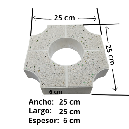 Adocreto Hormigón - Blanco - Pulido. K-A-001 / 25x25x6